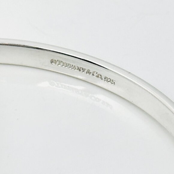 8" Large Tiffany & Co 1837 Double Interlocking Bangle Bracelet in Silver - Picture 7 of 8